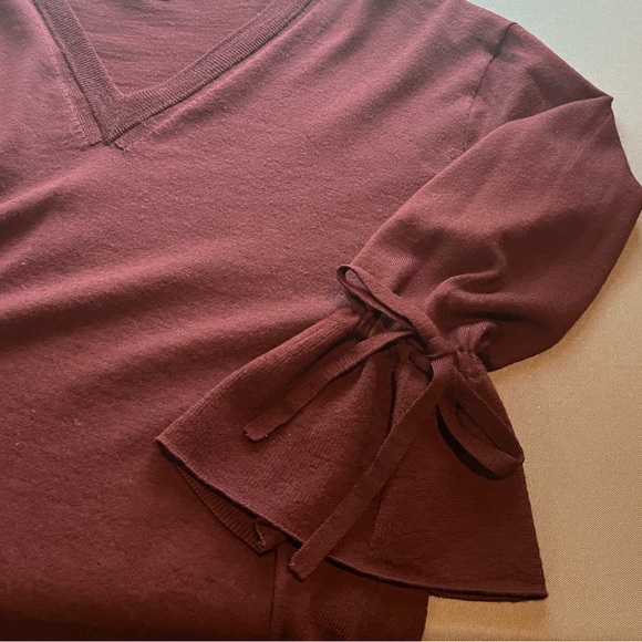 J.Crew V-Neck Burgundy Sweater - Size Small - Picture 3 of 6
